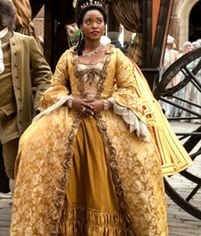Lot 5 - Arsema Thomas 18th century style gown worn as Lady Agatha Danbury in the Netflix series 'Queen Charlotte - a Bridgerton Story', 2023