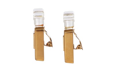 Lot 49 - A pair of Chanel haute couture by Karl Lagerfeld gilt perfume bottle earrings, Spring-Summer 1986