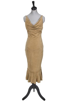 Lot 162 - A Christian Dior by John Galliano pale brown goat suede dress, pre-collection 2004