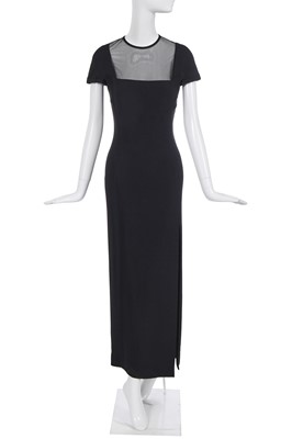 Lot 273 - A Gianni Versace black viscose blend evening gown, identical to one worn by Princess Diana, Spring-Summer 1993