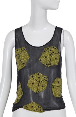 Lot 301 - A John Galliano hand-beaded chiffon 'gambler' top, 'Nancy Cunard' collection, Autumn-Winter 1989-90