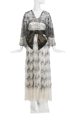 Lot 420 - An early Zandra Rhodes 'Knitted Circle' printed chiffon gown, 1969-70