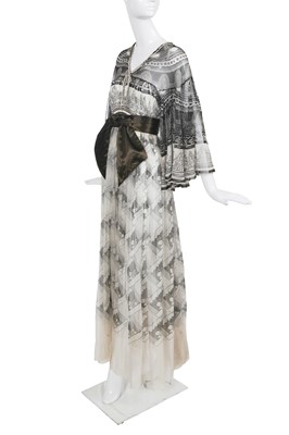 Lot 420 - An early Zandra Rhodes 'Knitted Circle' printed chiffon gown, 1969-70