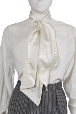 Lot 418 - A Tommy Nutter morning suit and special order Zandra Rhodes bridal gown, 1973