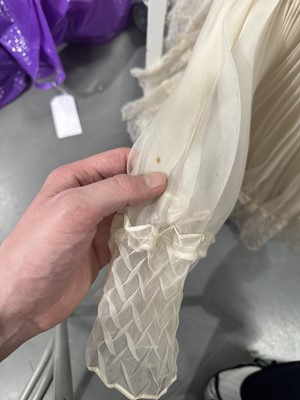 Lot 418 - A Tommy Nutter morning suit and special order Zandra Rhodes bridal gown, 1973