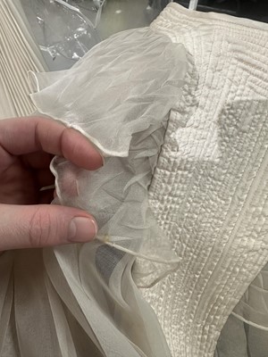 Lot 418 - A Tommy Nutter morning suit and special order Zandra Rhodes bridal gown, 1973