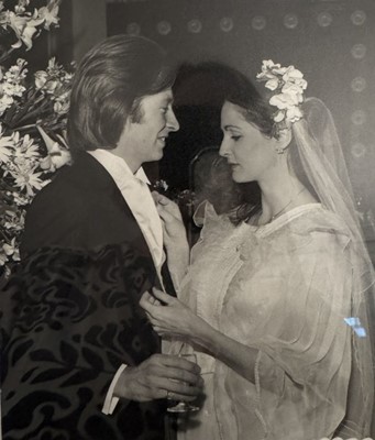 Lot 418 - A Tommy Nutter morning suit and special order Zandra Rhodes bridal gown, 1973