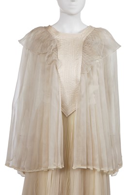 Lot 418 - A Tommy Nutter morning suit and special order Zandra Rhodes bridal gown, 1973