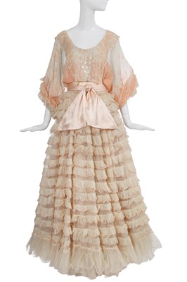 Lot 415 - A special order Zandra Rhodes printed silk chiffon ballgown, 1974