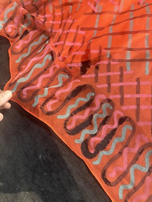 Lot 414 - A Zandra Rhodes printed chiffon dress, 1975