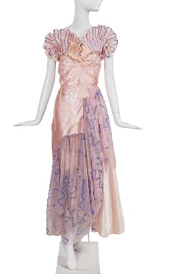 Lot 412 - A special order Zandra Rhodes printed silk satin and chiffon cocktail dress, 1977