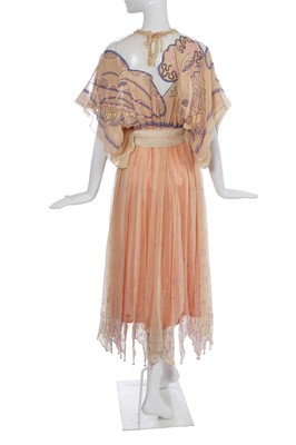 Lot 411 - A Zandra Rhodes printed chiffon dress, 'Painted Lady' collection, Autumn-Winter 1978-79