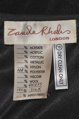 Lot 112 - A special-order Zandra Rhodes printed black chiffon kaftan, 2011