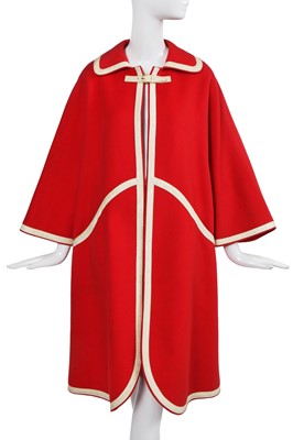 Lot 472 - An Hermès red wool coat, circa 1966