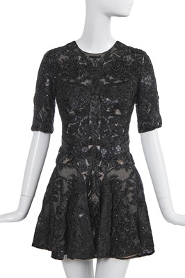 Lot 103 - Annabelle Neilson's Alexander McQueen by Sarah Burton beaded and embroidered black organza cocktail dress, Spring-Summer 2011