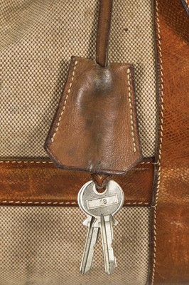 Lot 94 - Two Hermès canvas and leather travel/overnight bags, 1960s