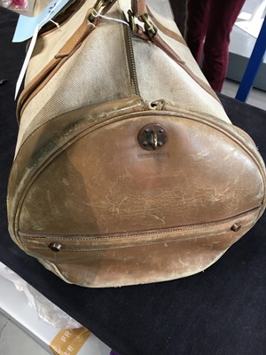 Lot 94 - Two Hermès canvas and leather travel/overnight bags, 1960s