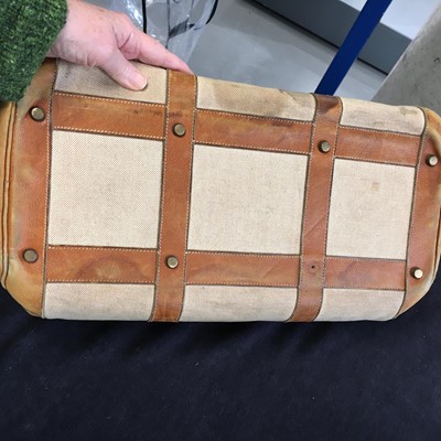 Lot 94 - Two Hermès canvas and leather travel/overnight bags, 1960s