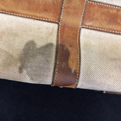 Lot 94 - Two Hermès canvas and leather travel/overnight bags, 1960s