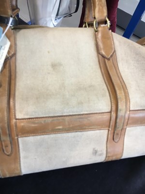 Lot 94 - Two Hermès canvas and leather travel/overnight bags, 1960s