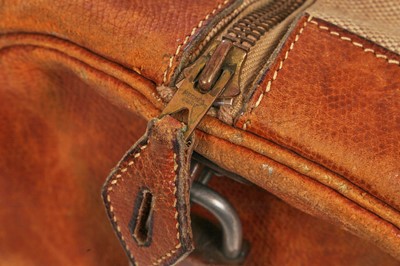 Lot 94 - Two Hermès canvas and leather travel/overnight bags, 1960s