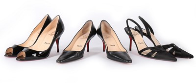 Lot 307 - Three pairs of Christian Louboutin stiletto...