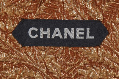Lot 35 - A Chanel haute couture by Karl Lagerfeld gold brocatelle cocktail ensemble, Spring-Summer 1996