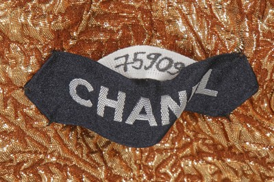 Lot 35 - A Chanel haute couture by Karl Lagerfeld gold brocatelle cocktail ensemble, Spring-Summer 1996