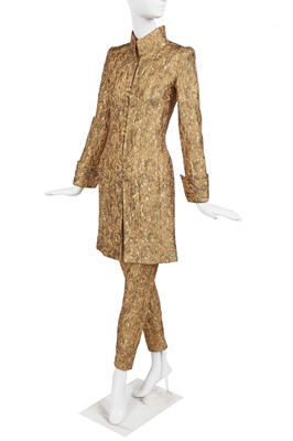 Lot 35 - A Chanel haute couture by Karl Lagerfeld gold brocatelle cocktail ensemble, Spring-Summer 1996