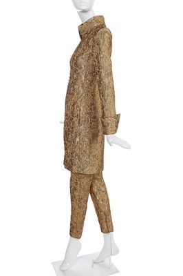 Lot 35 - A Chanel haute couture by Karl Lagerfeld gold brocatelle cocktail ensemble, Spring-Summer 1996