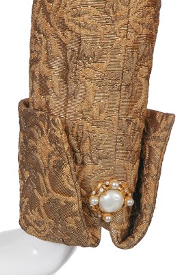 Lot 35 - A Chanel haute couture by Karl Lagerfeld gold brocatelle cocktail ensemble, Spring-Summer 1996