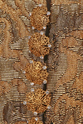 Lot 35 - A Chanel haute couture by Karl Lagerfeld gold brocatelle cocktail ensemble, Spring-Summer 1996