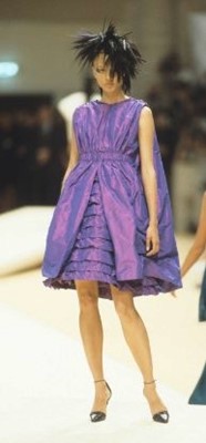 Lot 30 - A Chanel haute couture by Karl Lagerfeld shot violet/mauve taffeta cocktail dress, Autumn-Winter 1999-2000