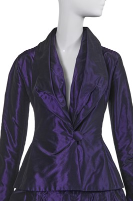 Lot 31 - A Chanel haute couture by Karl Lagerfeld shot-purple taffeta cocktail suit, Spring-Summer 2000