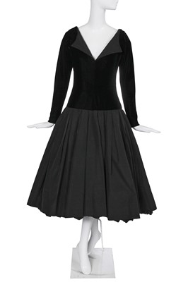 Lot 386 - An Yves Saint Laurent haute couture black velvet and faille evening gown, Autumn-Winter 1981-82