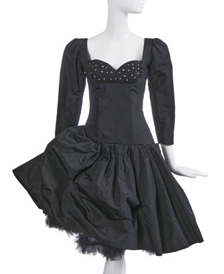 Lot 372 - An Yves Saint Laurent haute couture black faille cocktail dress, Spring-Summer 1990