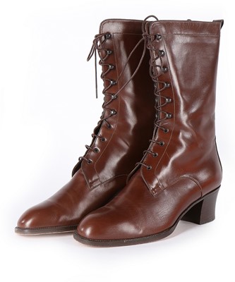 Lot 310 - A pair of Hermès brown leather boots, modern,...