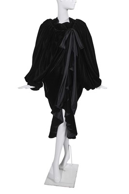 Lot 388 - An Yves Saint Laurent haute couture black velvet evening coat/cape circa 1980