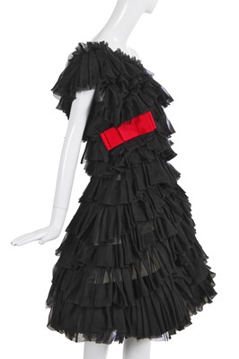 Lot 29 - A Chanel haute couture by Karl Lagerfeld layered and pleated black organza cocktail dress, Autumn-Winter 2000-01