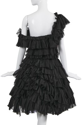 Lot 29 - A Chanel haute couture by Karl Lagerfeld layered and pleated black organza cocktail dress, Autumn-Winter 2000-01
