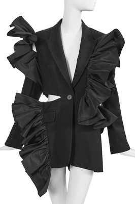 Lot 99 - An Alexander McQueen by Sarah Burton black wool blend jacket, Resort 2022