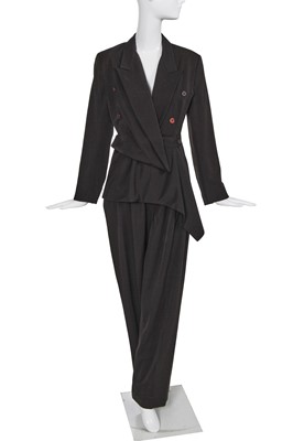 Lot 305 - A John Galliano brown wool jumpsuit, 'Hairclips' collection, Autumn-Winter 1988-89