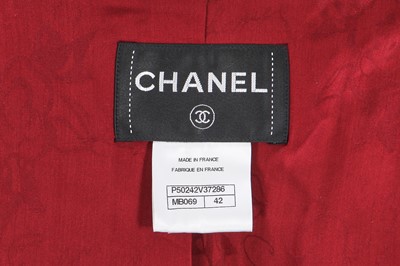 Lot 17 - A Chanel by Karl Lagerfeld green and red bouclé tweed coat, Autumn-Winter 2014-15