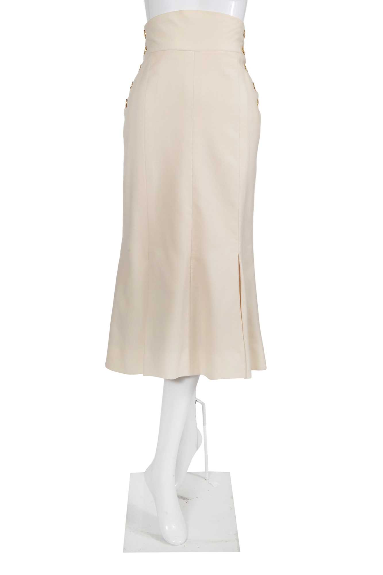 Lot 51 - A Chanel haute couture by Karl Lagerfeld cream wool skirt, Spring-Summer 1985