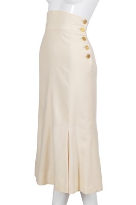 Lot 51 - A Chanel haute couture by Karl Lagerfeld cream wool skirt, Spring-Summer 1985