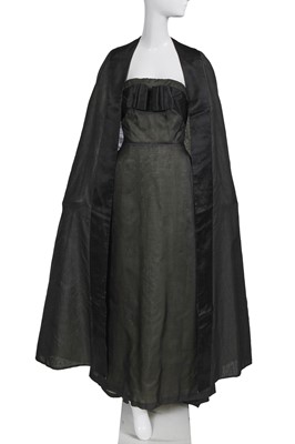 Lot 481 - A Jeanne Lanvin by Antonio Castillo black and cream organza evening gown, circa 1960
