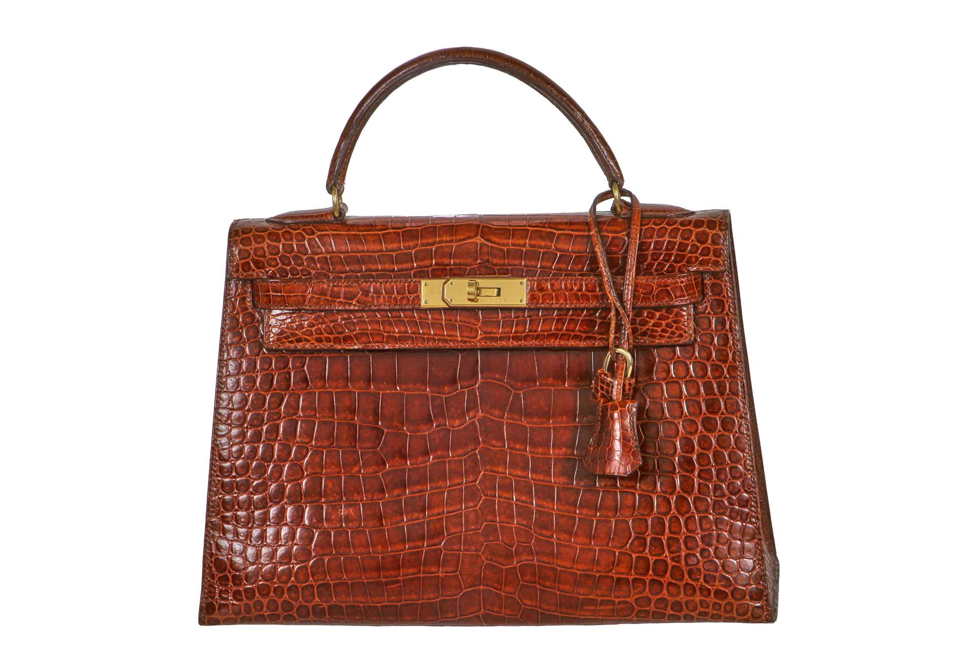 Lot 93 - An Hermès Miel Crocodile Kelly 32, 1988