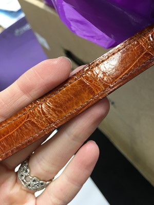 Lot 93 - An Hermès Miel Crocodile Kelly 32, 1988