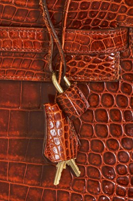 Lot 93 - An Hermès Miel Crocodile Kelly 32, 1988
