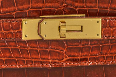Lot 93 - An Hermès Miel Crocodile Kelly 32, 1988
